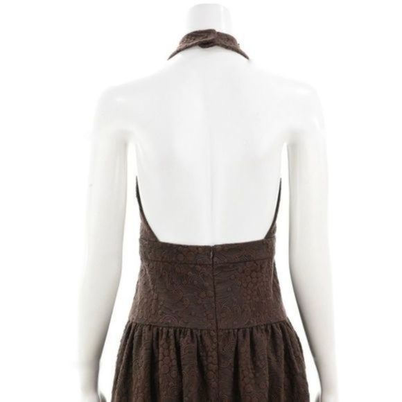 MILLY BROWN EMBELLISHED HALTER DRESS SIZE 12 NWT - Picture 6 of 6